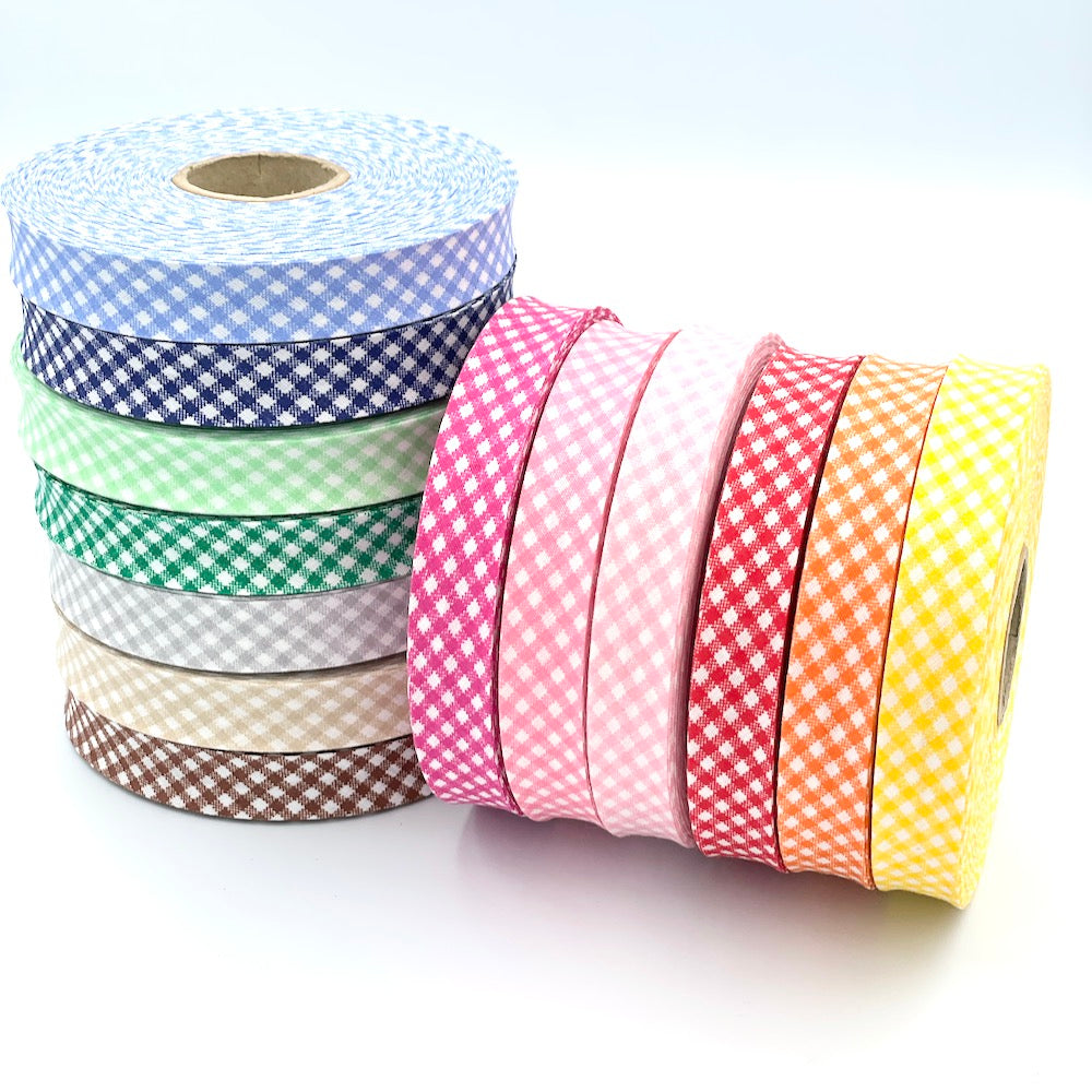 18mm Gingham Bias Binding