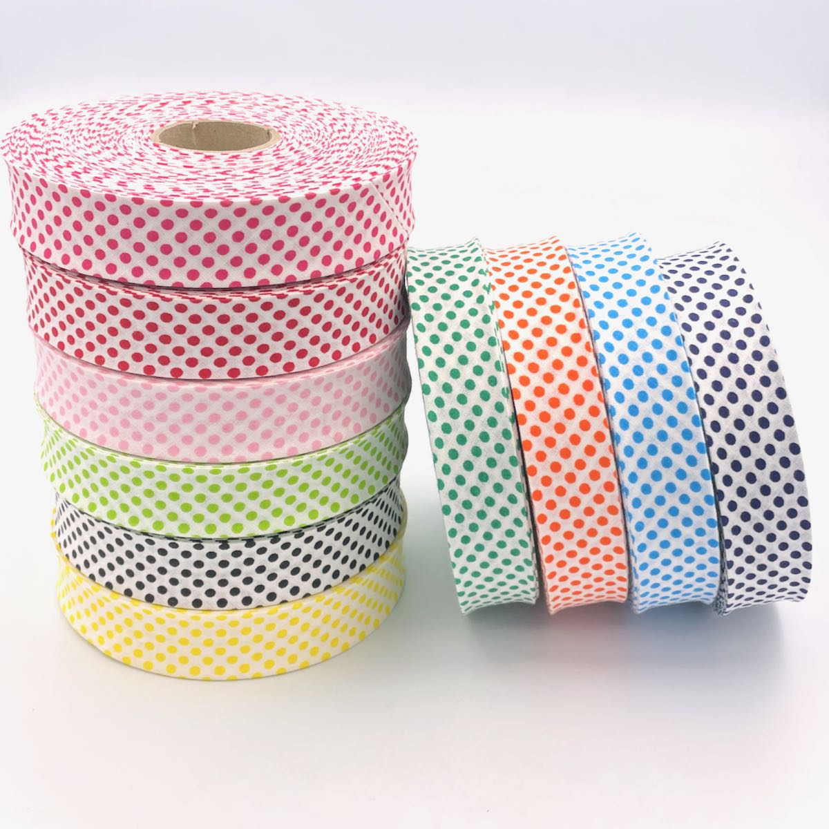 25mm Reverse Polka Bias Binding