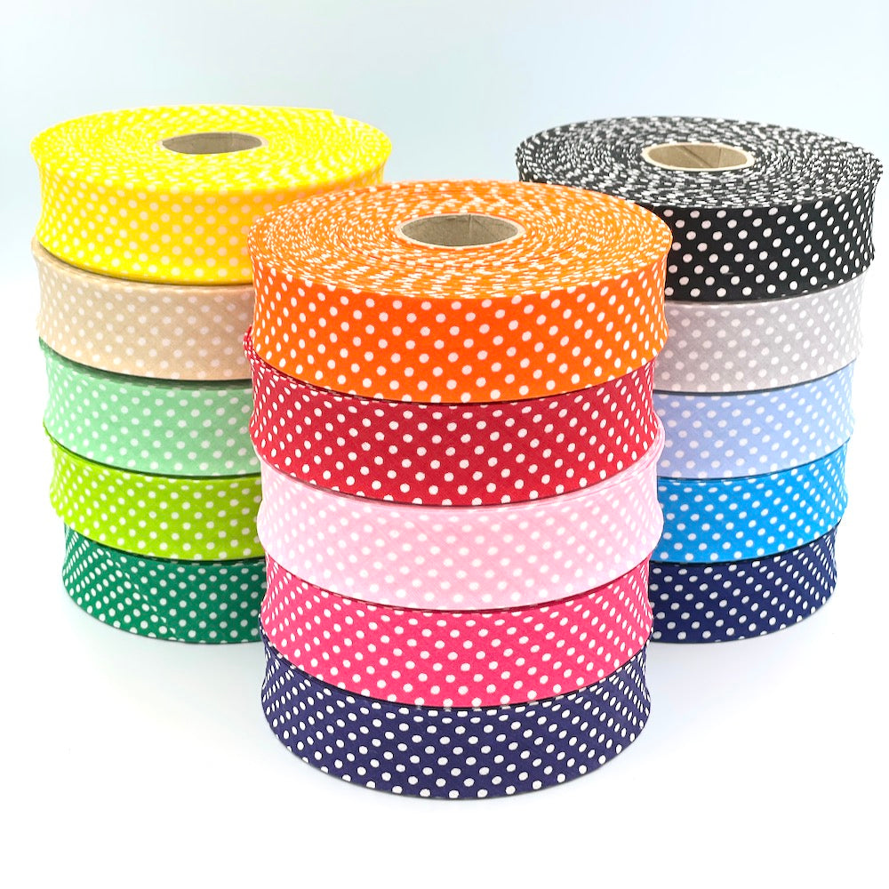 30mm Polka Bias Binding