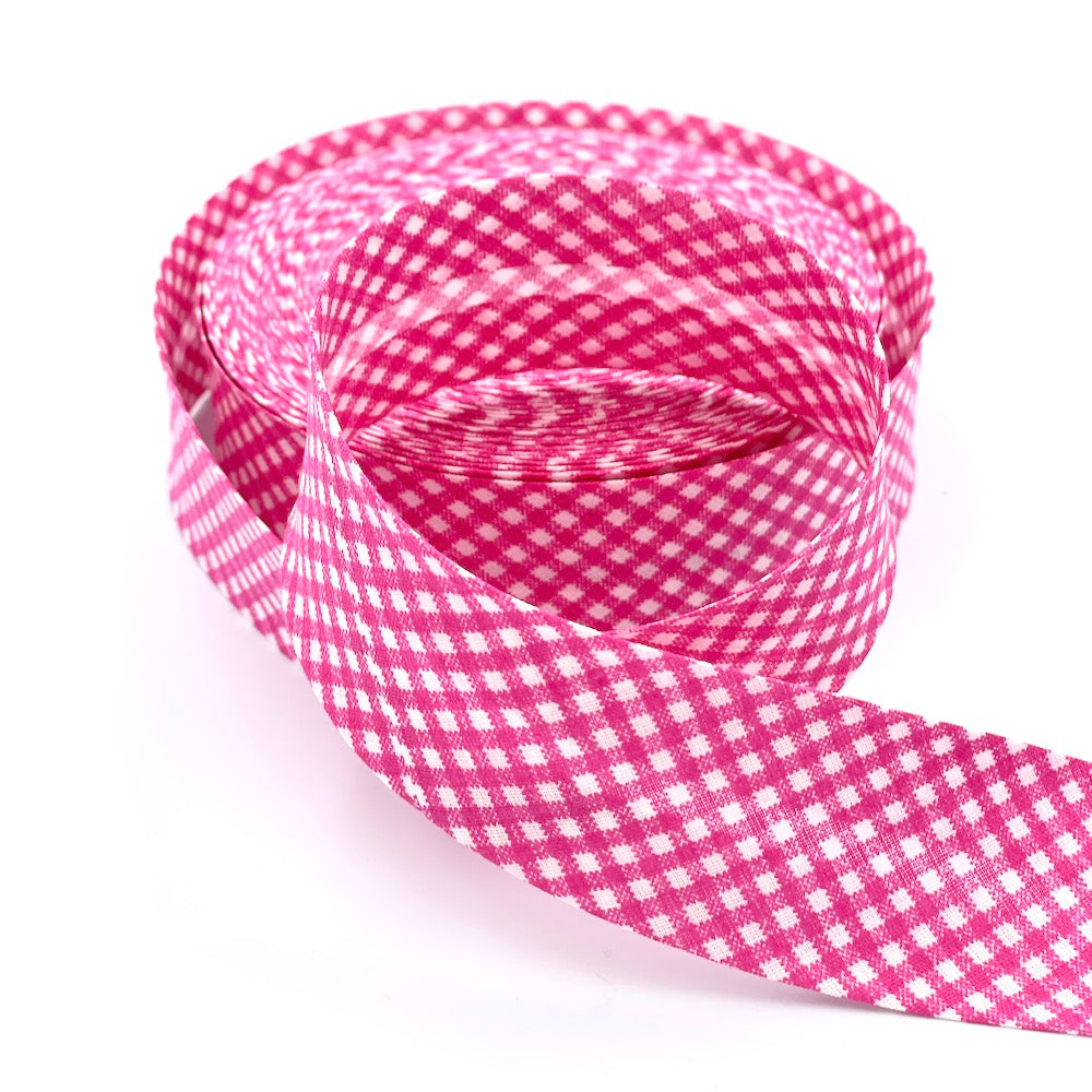 40mm Gingham Bias Binding